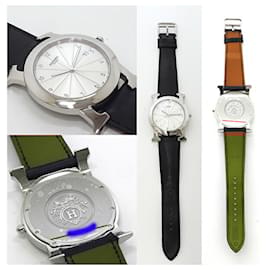 Hermès-HERMES Men's Watch H Rondo HR1.710-Silvery