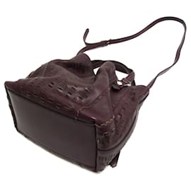 Tod's-Tod's Women's Leather Handbag in Purple Brown-Brown