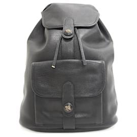 Hermès-Hermes Black Buffalo Leather Backpack-Black