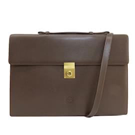 Loewe-Loewe Men's Leather Handbag in Brown-Brown