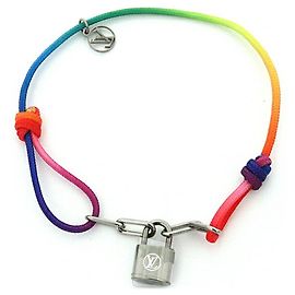 Pulsera de cordón de titanio Rainbow Silver Lockit de Louis Vuitton Brasserie Multicolor