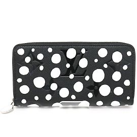 Louis Vuitton Yayoi Kusama Zippy Round Long Wallet Black White