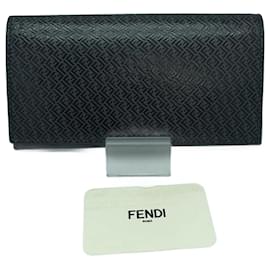 Fendi-Fendi Black Leather Bi-Fold Wallet-Black