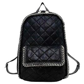 Stella Mc Cartney Mochila acolchoada Falabella preta e prata da Stella McCartney Preto Prata