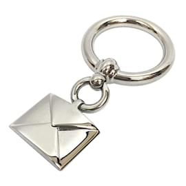 Hermès-Hermes Silver Scarf Ring ANNEAU DE CARRE CHARMS-Argenté