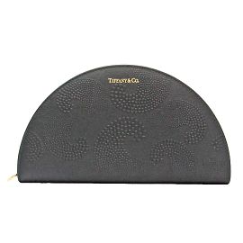 Tiffany & Co Tiffany Half Moon Leather Long Wallet Black