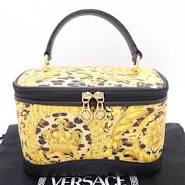 Versace-Gianni Versace Handbag Vanity Bag-Black,Beige,Golden
