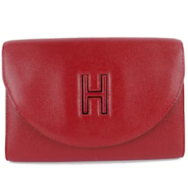 Hermès-Pochette en cuir Epsom Hermes-Rouge