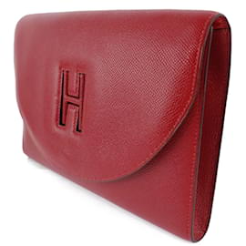 Hermès-Pochette en cuir Epsom Hermes-Rouge