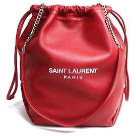 Saint Laurent Teddy Pouch 2Way Shoulder Bag Red