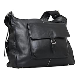 Burberry-Burberry Blue Label Black Leather Shoulder Bag-Black