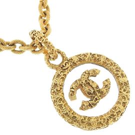 Collar de mujer Chanel Coco Mark vintage chapado en oro x vidrio Otro