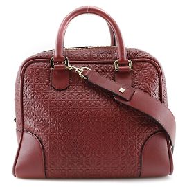 Loewe Amazona 75 Repeat Anagram 2WAY Shoulder Handbag Red