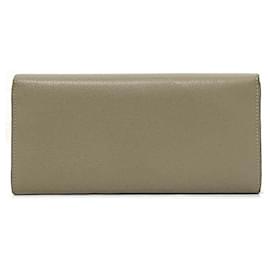 Fendi-Fendi Bi-Fold Long Wallet-Beige,Golden