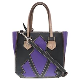 Moreau-Sac à main Mini Zip Bregancon Moreau Paris-Violet,Bleu Marine