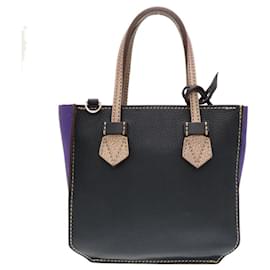 Moreau-Sac à main Mini Zip Bregancon Moreau Paris-Violet,Bleu Marine