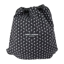 Mochila de lona preta e pele de cordeiro Yves Saint Laurent Preto
