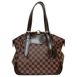 Bolso tote Damier Ebene Louis Vuitton Castaño Dorado Damier ebene