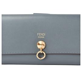 Fendi-Fendi Medium Folding Wallet in Blue-Blue