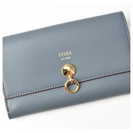 Fendi-Fendi Medium Folding Wallet in Blue-Blue