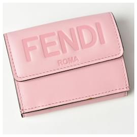Fendi-Fendi Trifold Wallet in Soft Leather-Pink
