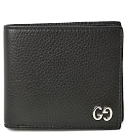 Gucci-Gucci Black Leather Bi-Fold Wallet-Black