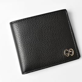 Gucci-Gucci Black Leather Bi-Fold Wallet-Black