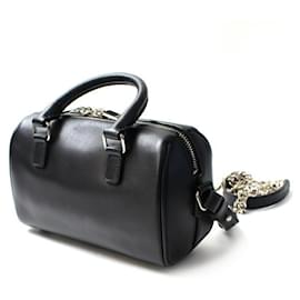 Saint Laurent-Saint Laurent YSL 2WAY Chain Shoulder Bag Toy Duffle-Black,White