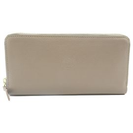 Il Bisonte Gray Leather Bi-Fold Wallet Brown