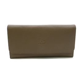 Il Bisonte Brown Leather Tri-Fold Long Wallet Brown