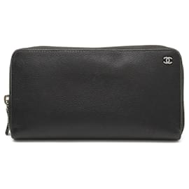 Chanel-Chanel Coco Mark Round Long Wallet-Black