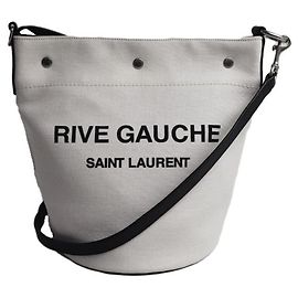 Borsa a Spalla Yves Saint Laurent Rive Gauche Nero Bianco