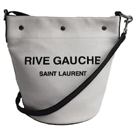 Yves Saint Laurent Rive Gauche Schultertasche Schwarz Weiß