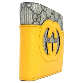 Gucci-Gucci Bifold Wallet in Brown and Yellow-Brown,Yellow