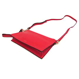 Versace-Bolsa de ombro de couro Virtus para mulheres da Versace-Vermelho