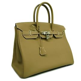 Hermès-Hermes Birkin 35 Handbag in Etoupe Gray-Taupe