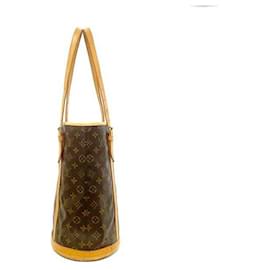 Louis Vuitton-Louis Vuitton Monogram Bucket GM Shoulder Bag-Brown,Monogram