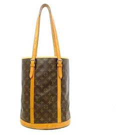 Louis Vuitton-Louis Vuitton Monogram Bucket GM Shoulder Bag-Brown,Monogram