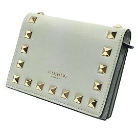 Rockstud Tri-Fold Geldbörse von Valentino Garavani Grau