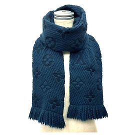 Cachecol Monogram Louis Vuitton Azul marinho