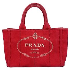 Bolsa tote de denim vermelho Prada Vermelho
