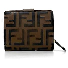 Fendi-Fendi Zucca Bi-Fold Wallet-Brown,Black
