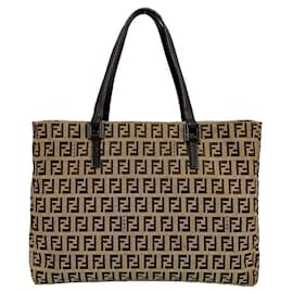 Fendi-Fendi Zucchino Handbag/Tote Bag-Brown