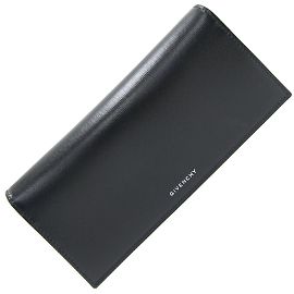 Givenchy Black Leather Bi-fold Long Wallet Black