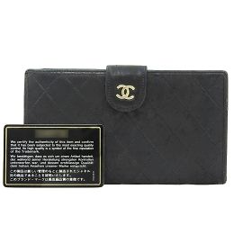 Chanel Bicolor Leather Bi-Fold Wallet Black