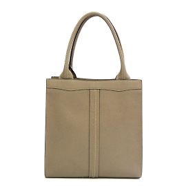 Valextra Women's Leather Tote Bag in Grayish Grey