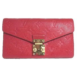Louis Vuitton Red Monogram Long Wallet Red