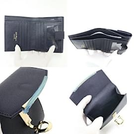 Salvatore Ferragamo-Salvatore Ferragamo Gancini Bifold Wallet-Navy blue