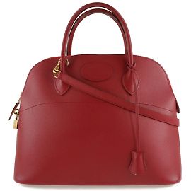 Hermès Sac à main Hermes Bolide 37 en rouge Cushbel Rouge