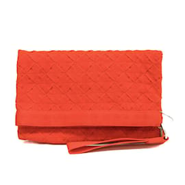 Bottega Veneta-Bottega Veneta Étui à Documents en Toile Légère-Orange